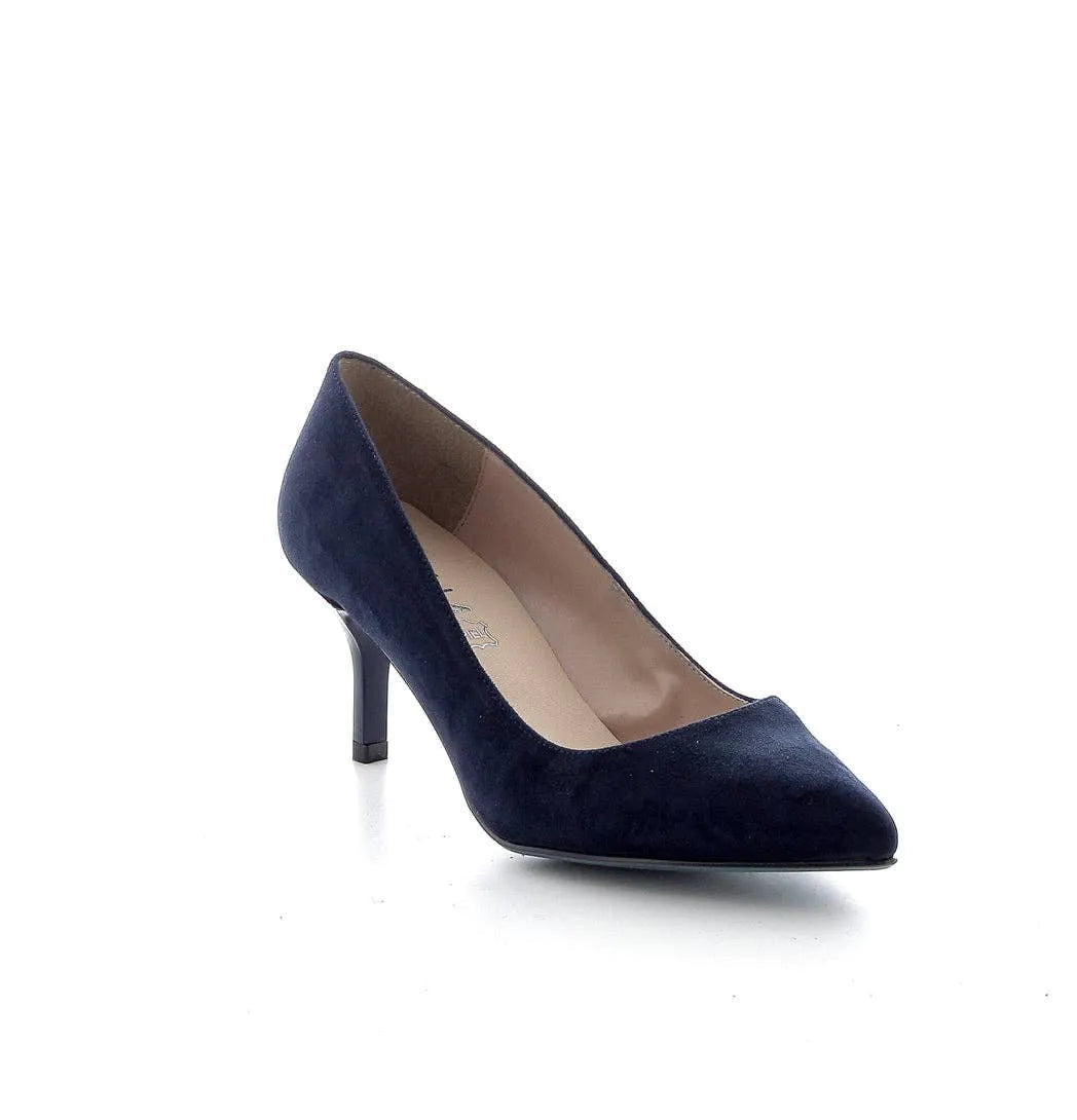 Navy blue velvet pumps sales