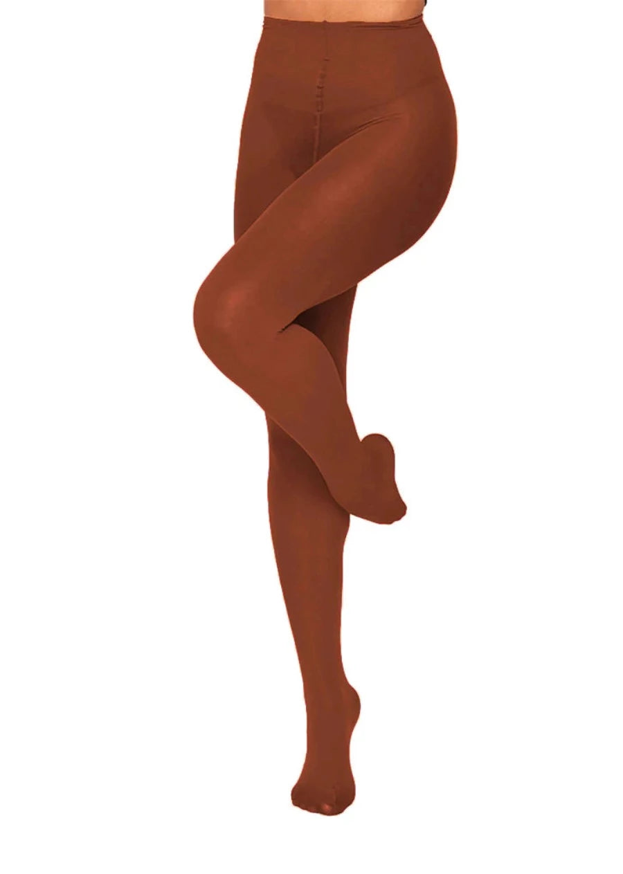 80 Denier Opaque Tights In Plain Hazelnut Brown