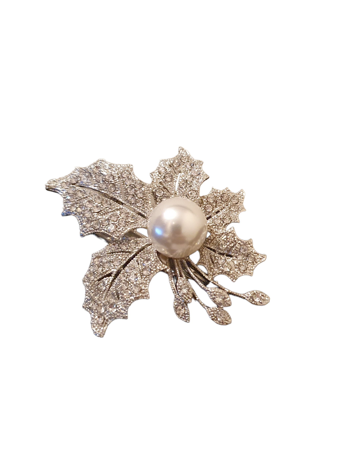 Silver hot sale leaf brooch