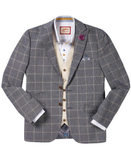 JB Charming Checked Light Blue Blazer 44