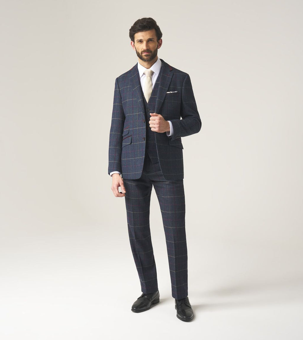 Doyle Tailored Jacket Navy Check Tweed