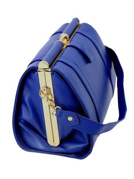 Socialite Blue Nostalgia Frame Top Handle Bag