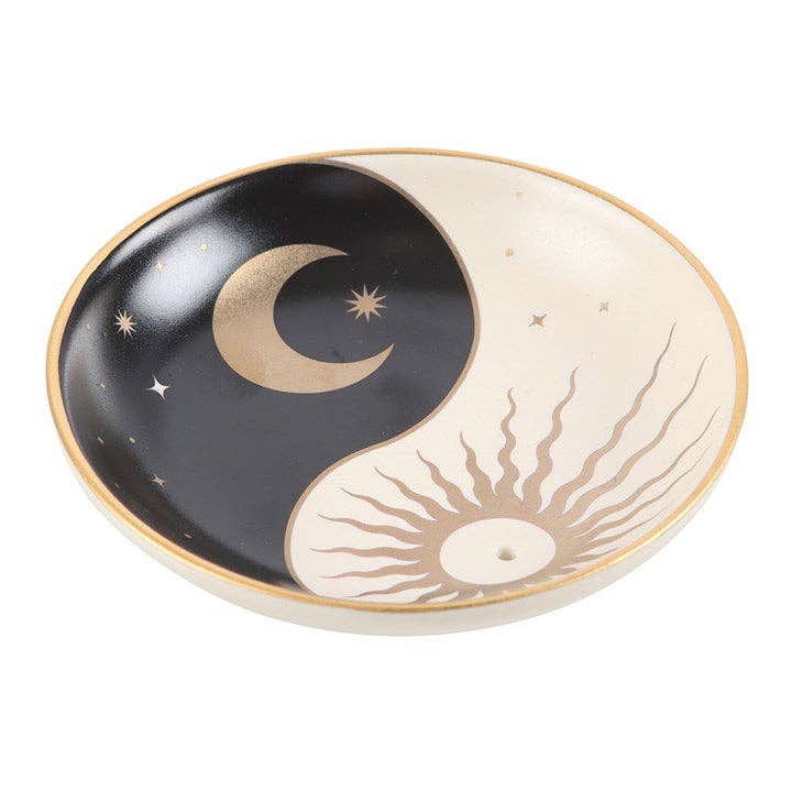 Yin Yang Ceramic Incense Stick Holder Plate