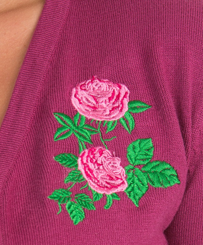 H&R Centifolia Shrug with Rose embroidered detail