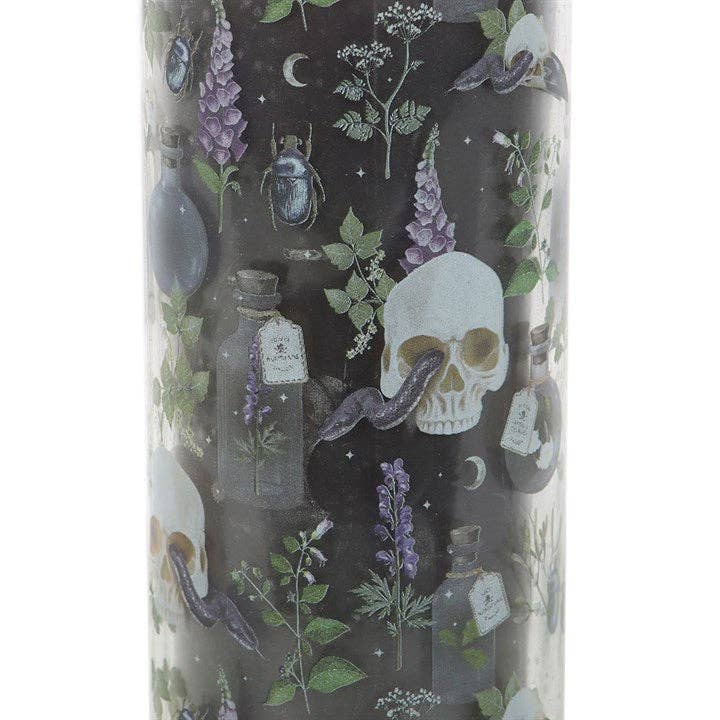 Poisonous Plants Deadly Nightshade Gothic Skull Tube Candle