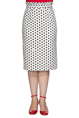 White Polka Dot Frill Skirt