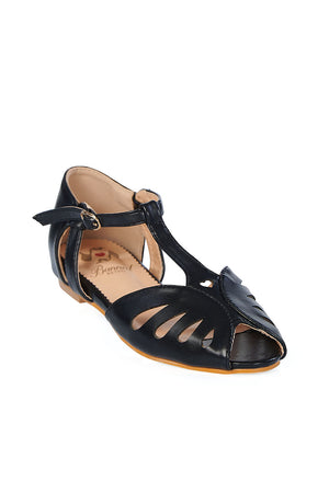 Secret Love Flats with Mini Wedge Black