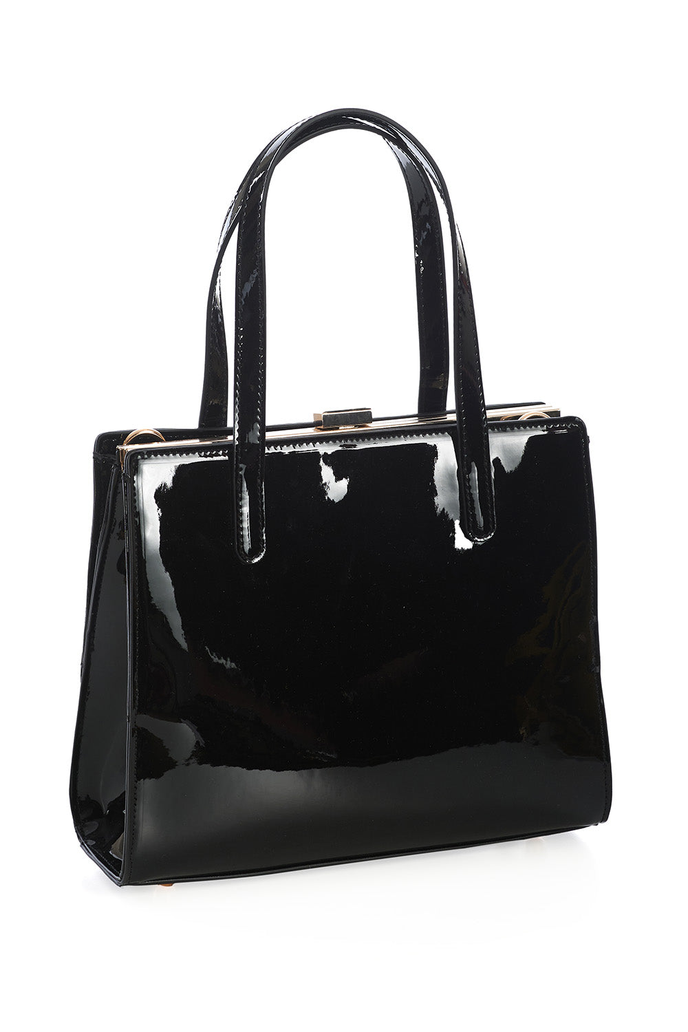 Sherry Patent Bag With Handle In Black