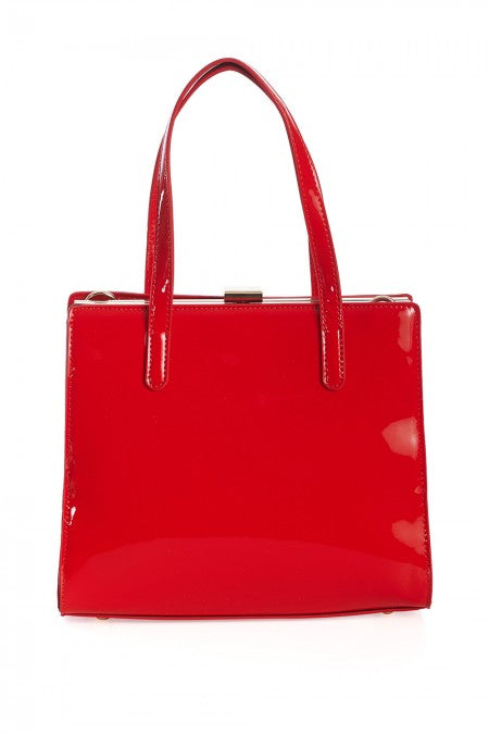 Sherry Patent Bag With Handle In Red