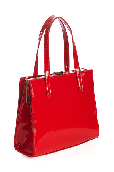 Sherry Patent Bag With Handle In Red
