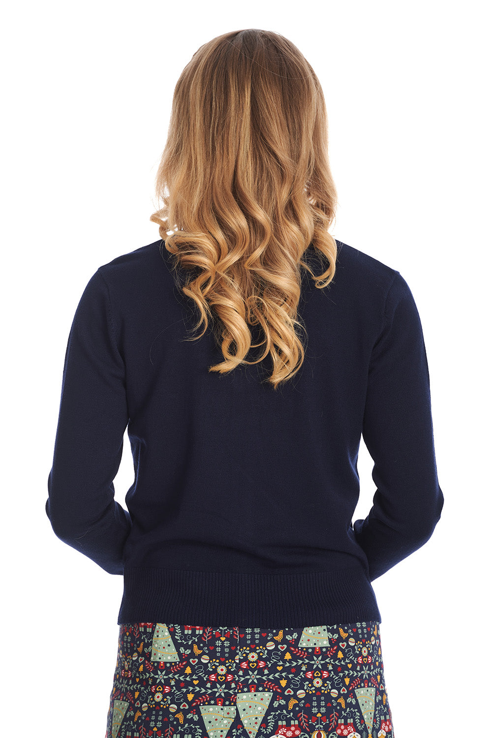Heritage Birdy Embroidered Cardigan In Navy Blue