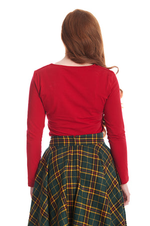 Banned Sweetheart Red Jersey Long Sleeve Top