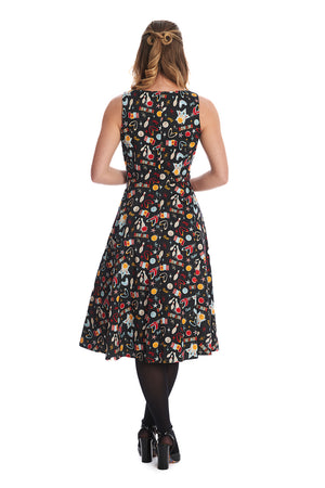 Let's Go Bowling Cardigan 1950s Inspired Swing Dress