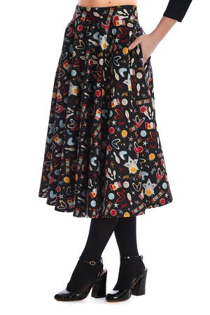 Let's Go Bowling 1950s Inspired Swing Skirt