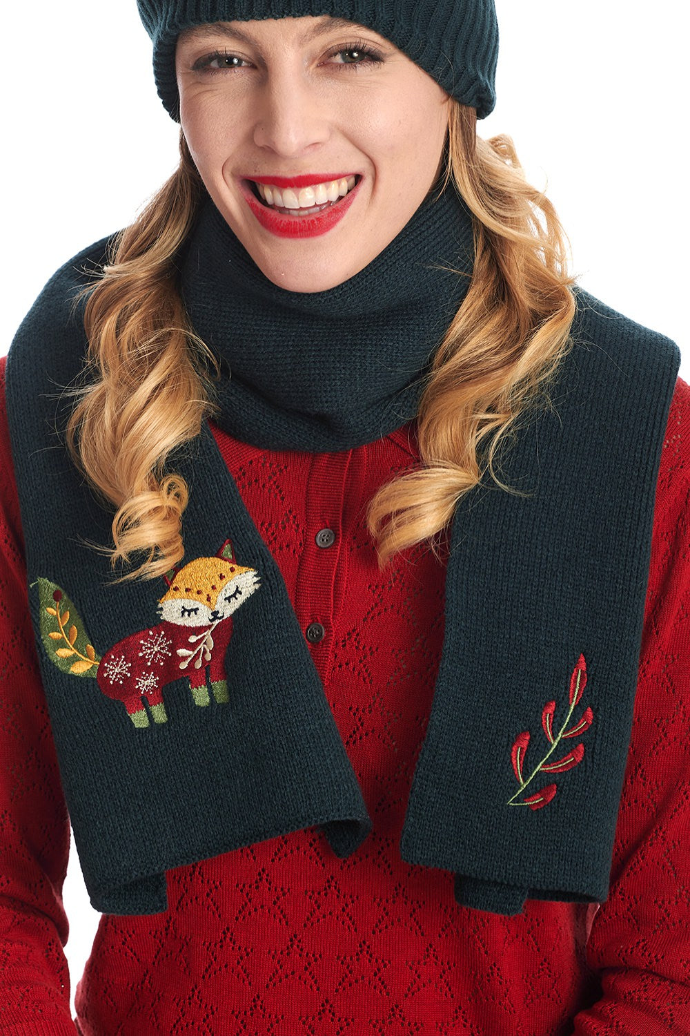 Scandi Fox Xmas Scarf 