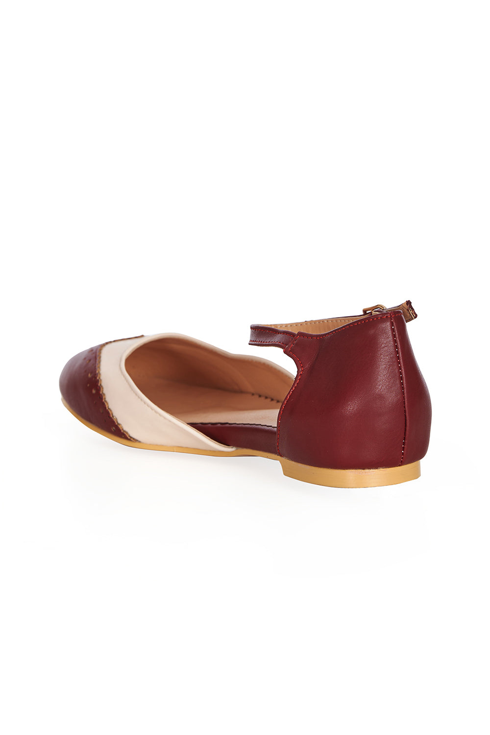 Dapper Dancemates Flats in Cream/Burgundy