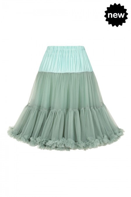 Dancing Days Lifeforms 50s Style 25"-27" Long Petticoat In Sage Green