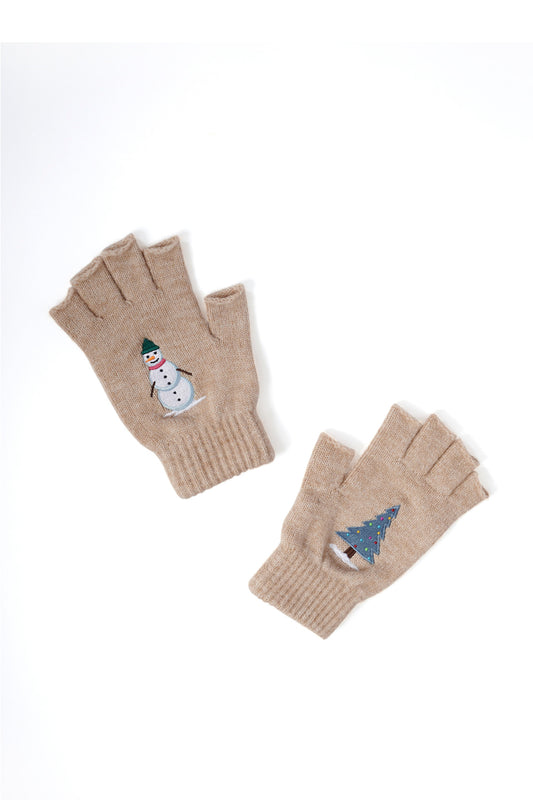 Ski Snow Season fingerless gloves 