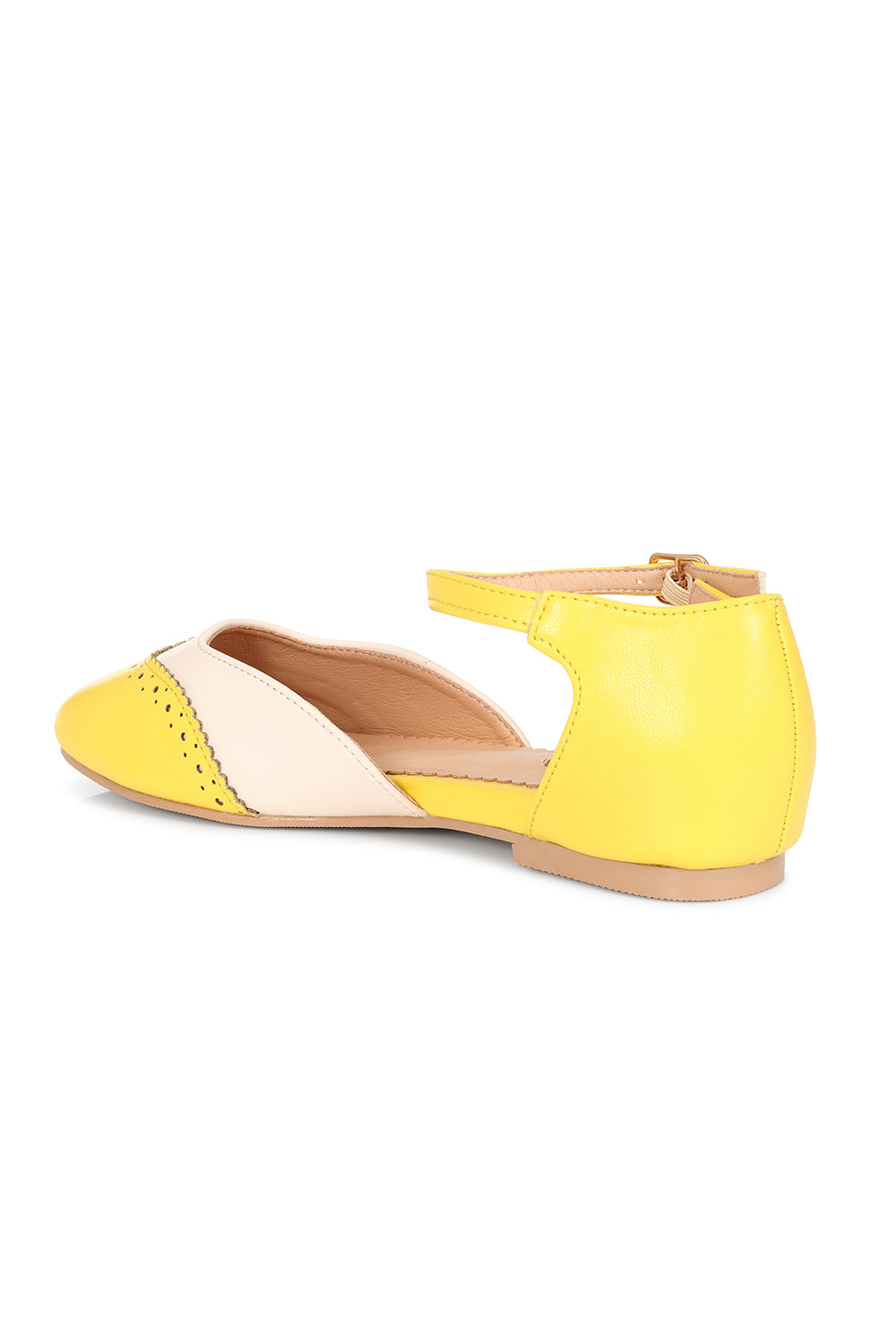 Dapper Dancemates Flats in Cream/Yellow