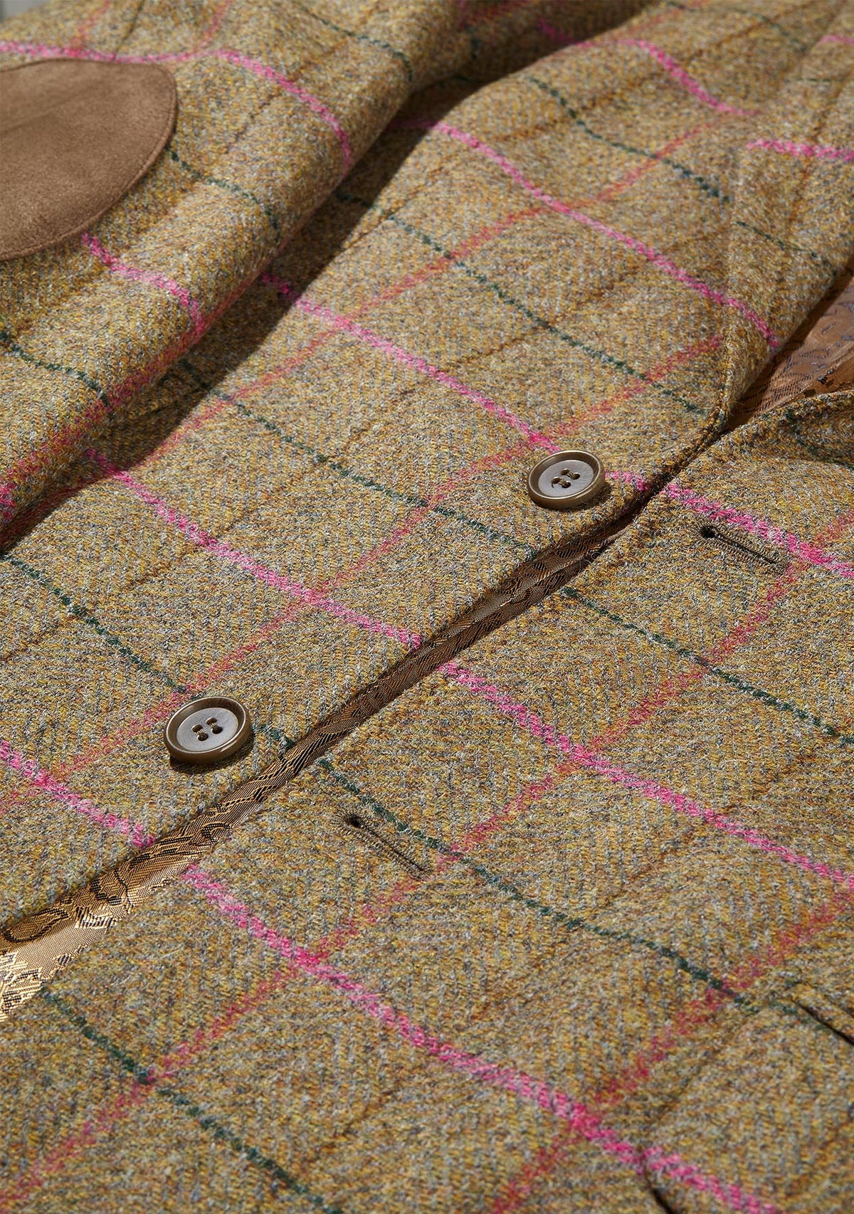 Patrick Mens Jacket In Green & Pink Yorkshire Tweed 48 only