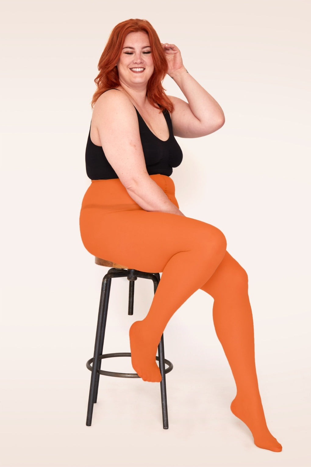 50 Denier Opaque Tights In Tangerine Orange