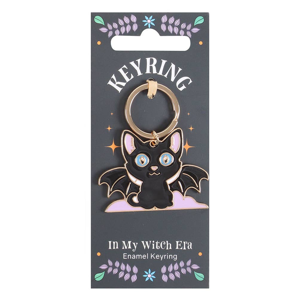 In My Witch Era Gothic Bat Cat Keyring