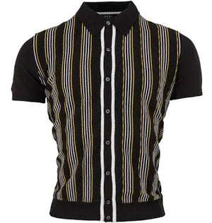 Mens Knitted full button Polo