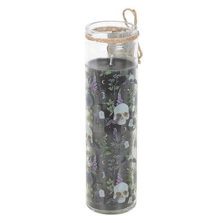 Poisonous Plants Deadly Nightshade Gothic Skull Tube Candle