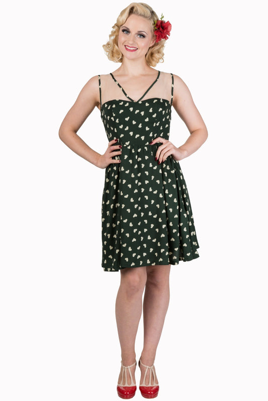 Green And hearts Sale Dress £12 Size 12 