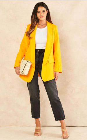 Linen Look Oversized Blazer In Light Orange FIVE POUND! Size 8 & 12