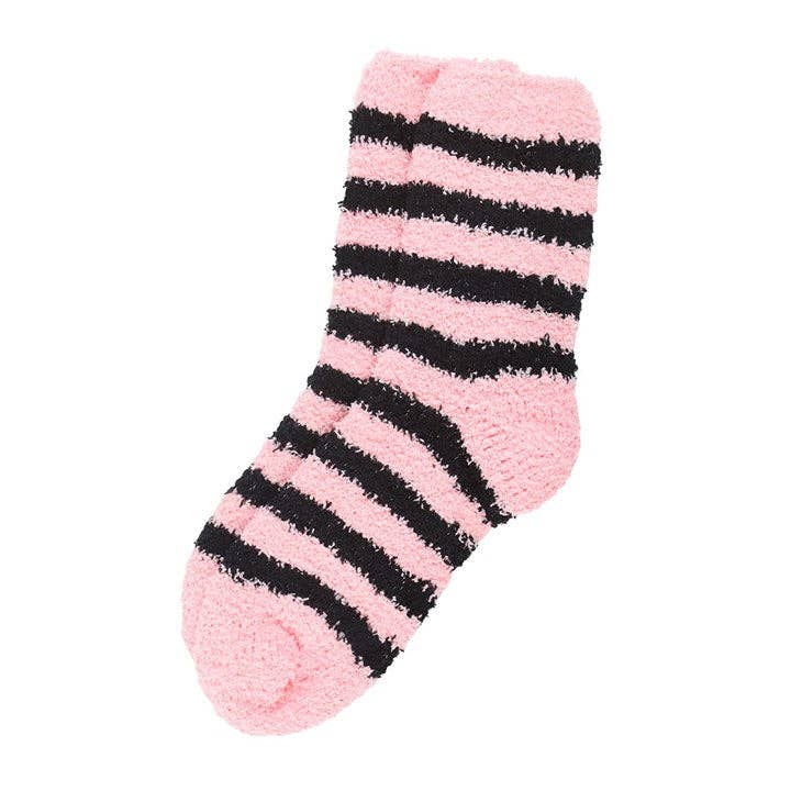 Pastel Pink and Black Striped Socks in Gothic Coffin Gift Box
