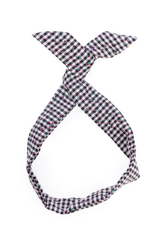 Picnic Gingham Headband Black 