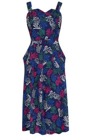 Ayda 2 Piece 40s Tea Dress & Button On Bolero In Jamboree Print
