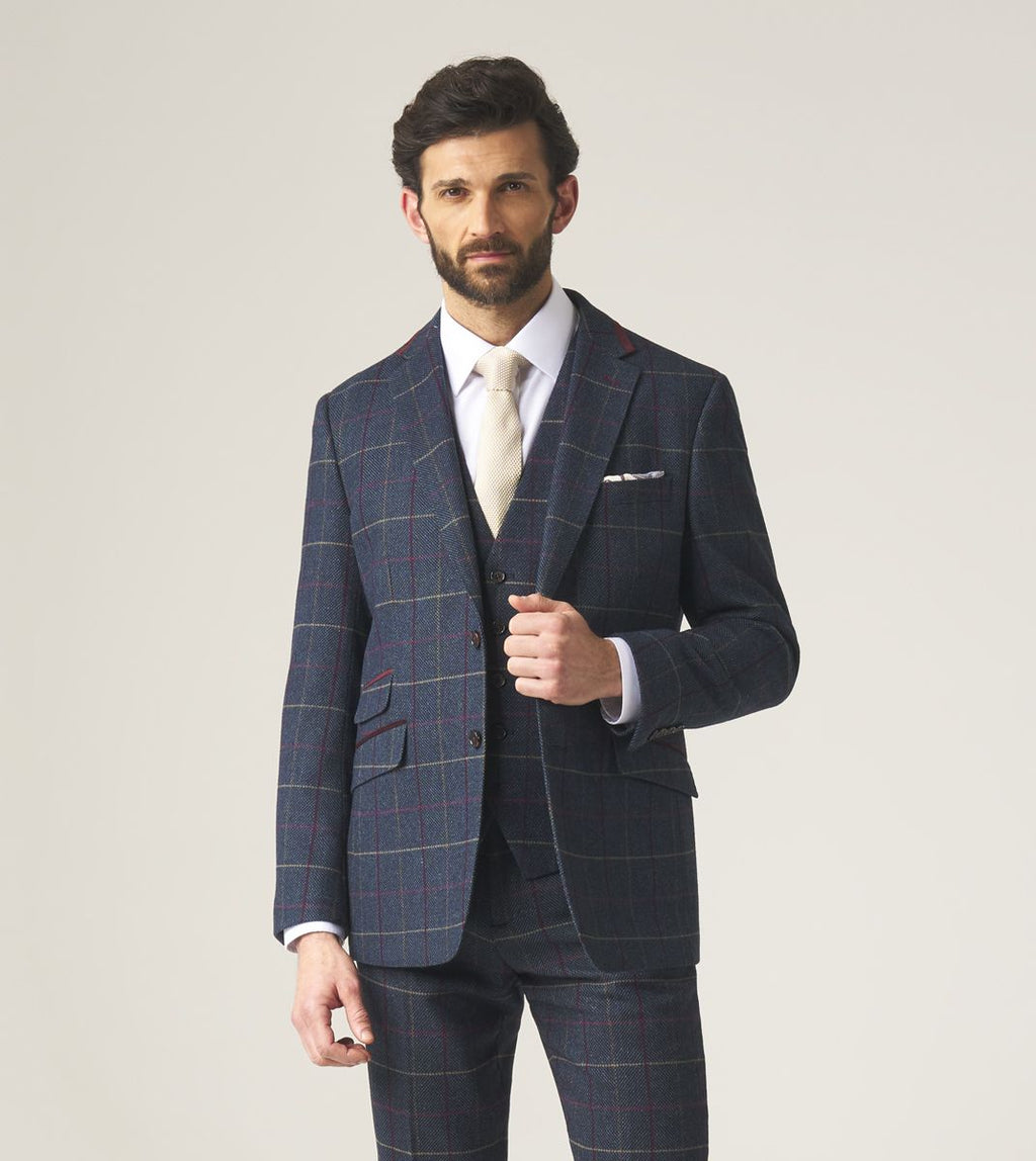 Doyle Tailored Jacket Navy Check Tweed