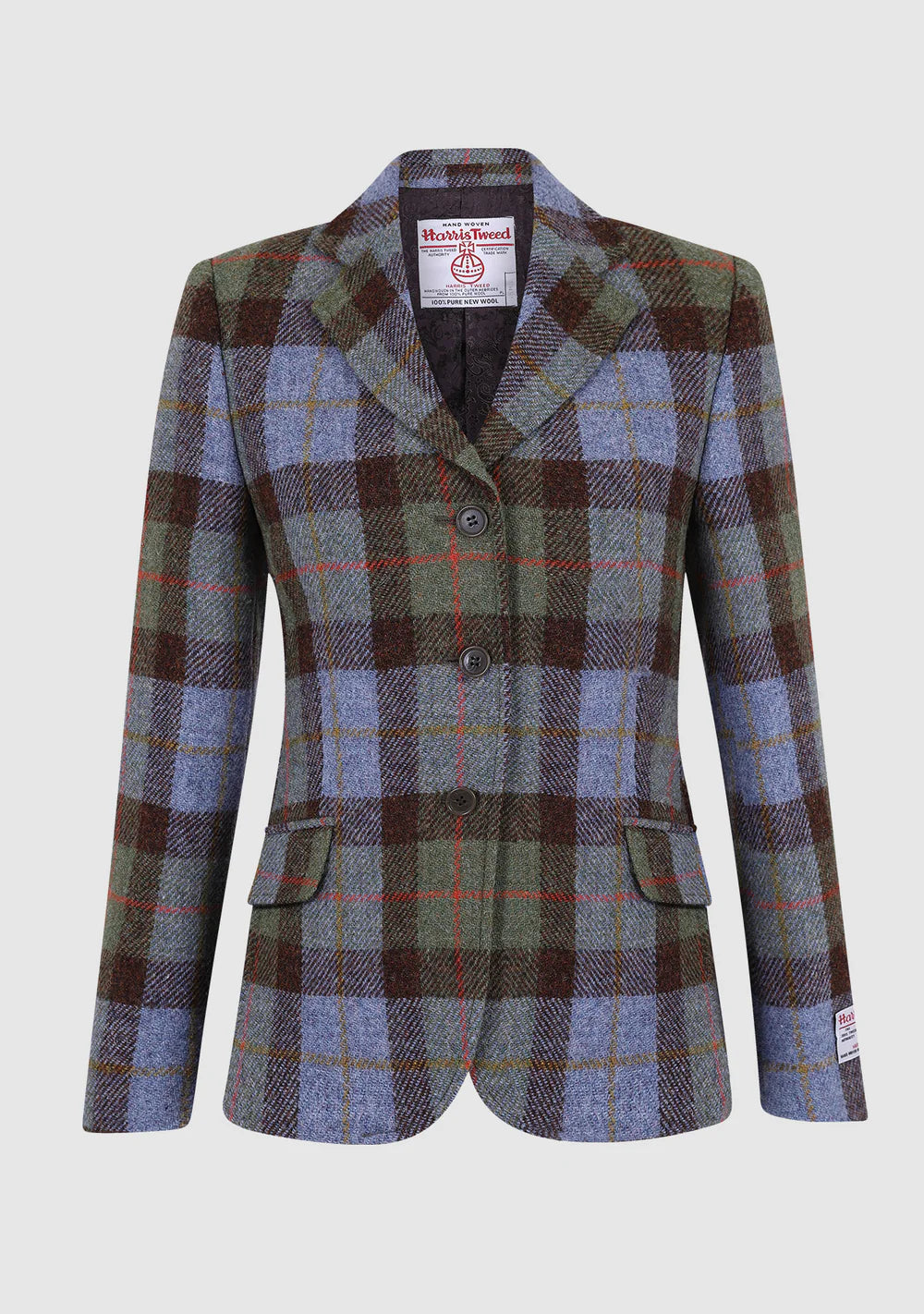 Ladies Harris Tweed Claire Hacking Jacket - Green Check
