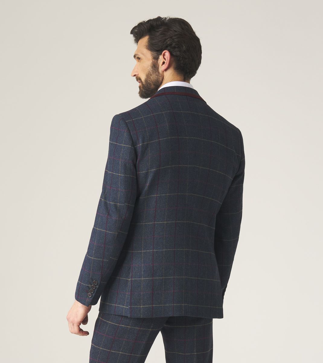 Doyle Tailored Jacket Navy Check Tweed