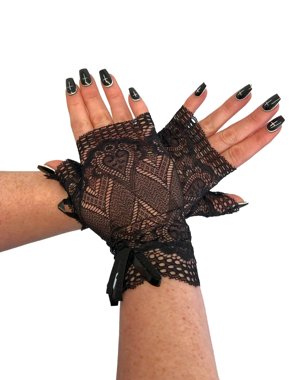 Pamela Mann Fingerless Lace Glove with Bow