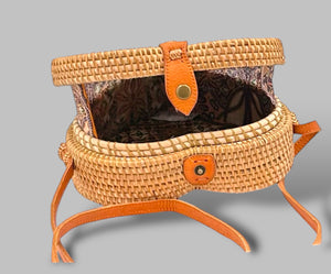 The Bali Collection Heart Rattan Shoulder Bag - Brown