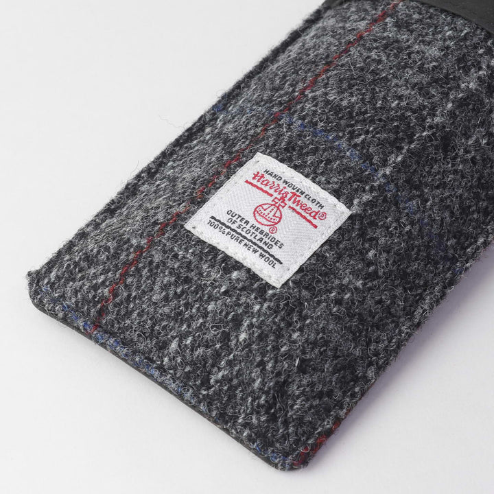 Grey Harris Tweed Fold Over Glasses Case