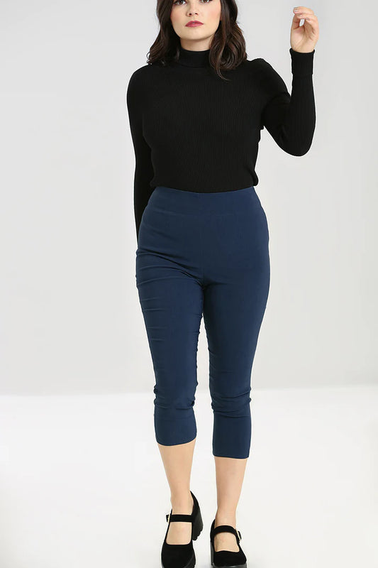 Dionne Capris By Hell Bunny in Navy Blue