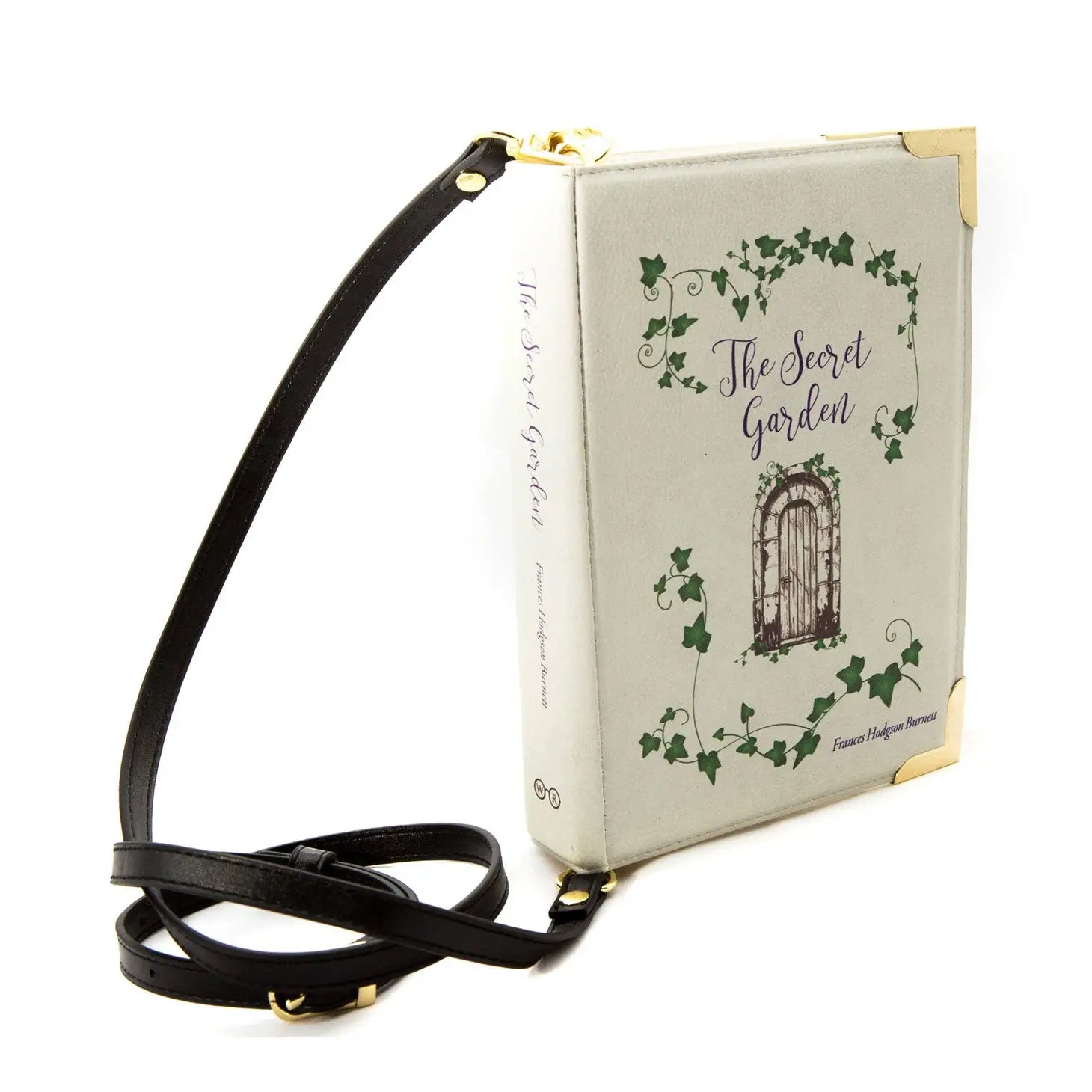 The Secret Garden Grey Book Crossbody Vegan Handbag