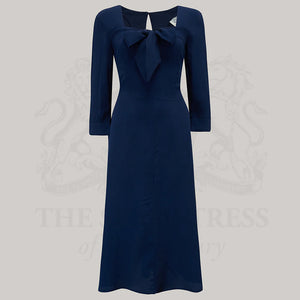 Joyce 1940s Dress in French Navy