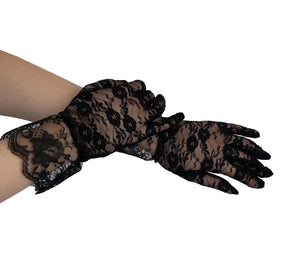Lace Wrist Gloves Black