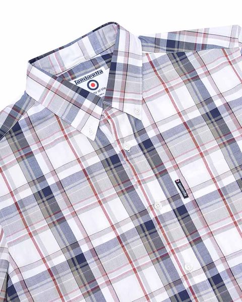 Lambretta S/S Check Shirt - Navy/Red