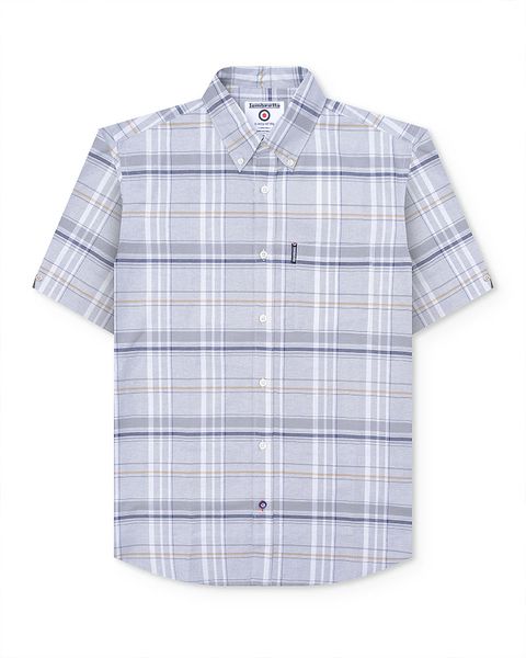 Lambretta S/S Check Shirt - Grey/Navy/Mustard