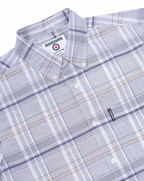 Lambretta S/S Check Shirt - Grey/Navy/Mustard