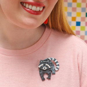 Randy Raccoon Brooch