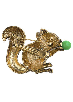Rosie Fox Golden Crystal Squirrel Brooch & Hairclip