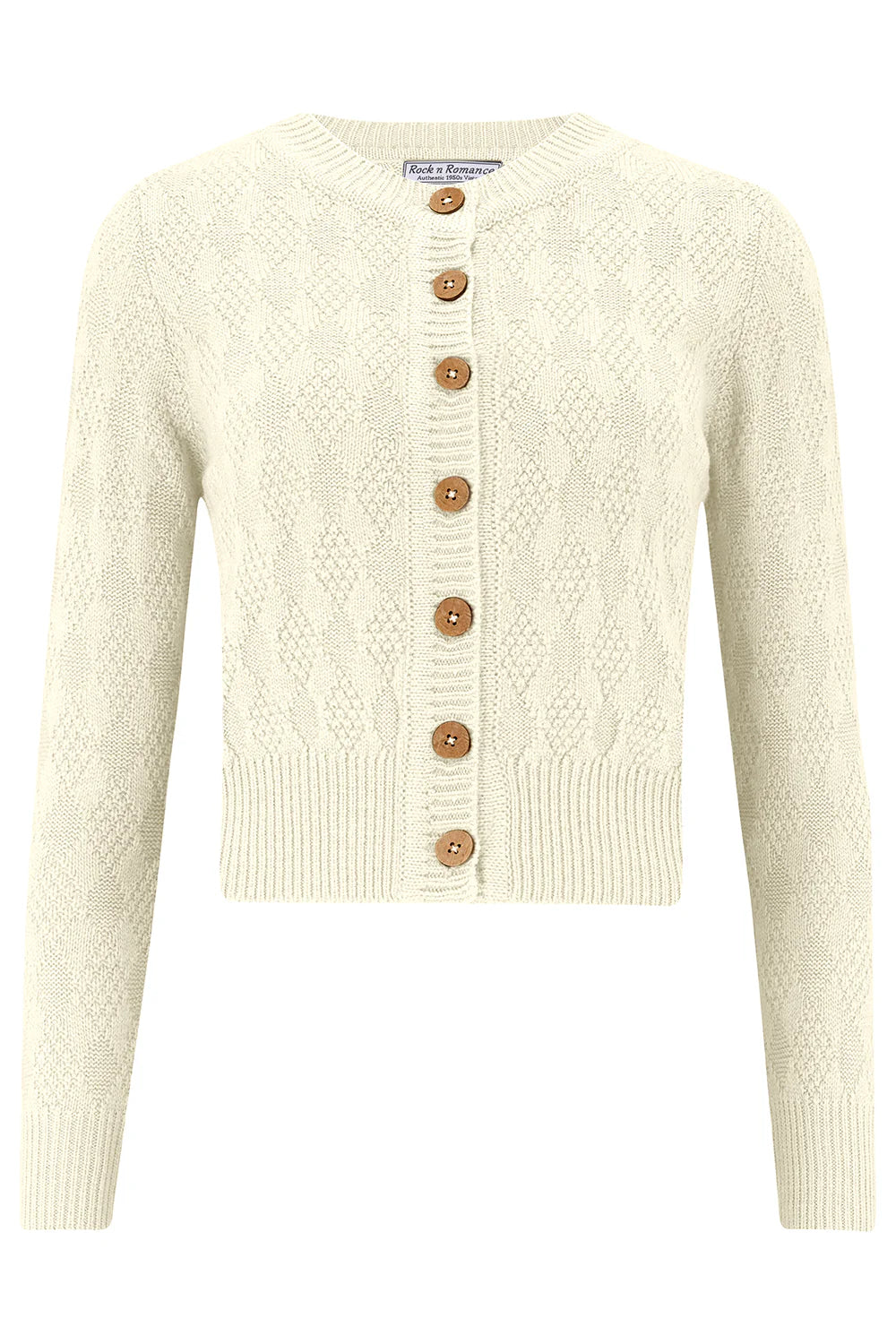 Sandra Textured Long Sleeve Cardigan In Cream