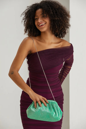 Shimmer Pouch Bag - Green